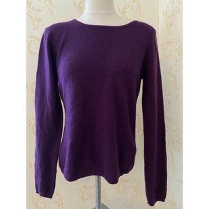 Qi New York 100% Cashmere Purple Sweater Medium